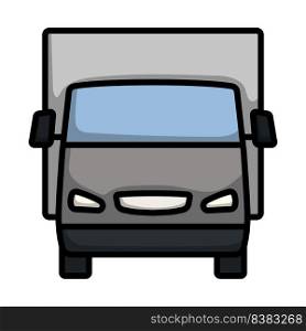 Van Truck Icon. Editable Bold Outline With Color Fill Design. Vector Illustration.