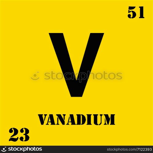 Vanadium Periodic Table of Elements 23 Vector illustration