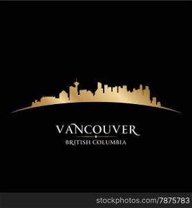 Vancouver British Columbia Canada city skyline silhouette. Vector illustration