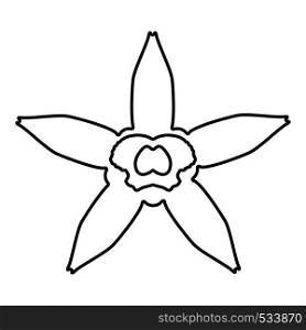 Vanilla flower icon outline black color vector illustration flat style simple image