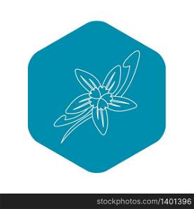 Vanilla flower icon. Outline illustration of vanilla flower vector icon for web. Vanilla flower icon, outline style