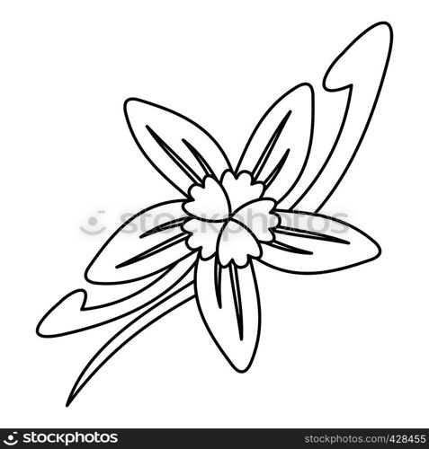 Vanilla flower icon. Outline illustration of vanilla flower vector icon for web. Vanilla flower icon, outline style