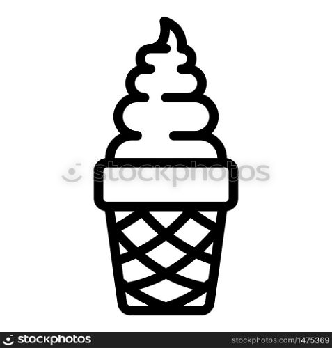 Vanilla ice cream icon. Outline vanilla ice cream vector icon for web design isolated on white background. Vanilla ice cream icon, outline style