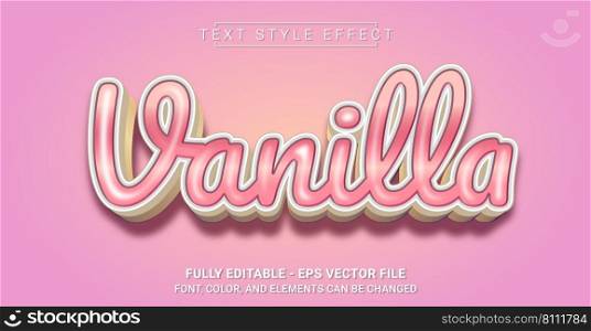 Vanilla Text Style Effect. Editable Graphic Text Template.