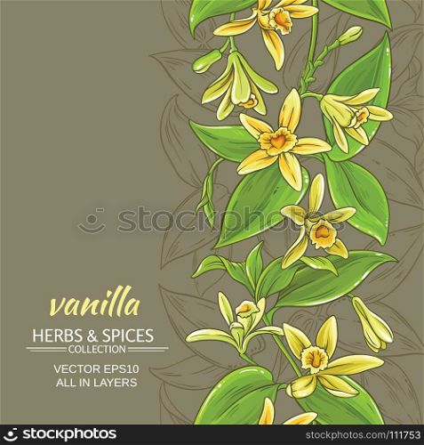 vanilla vector background. vanilla flowers vector pattern on color background