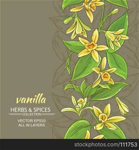 vanilla vector background. vanilla flowers vector pattern on color background