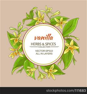 vanilla vector frame. vanilla flowers vector frame on color background