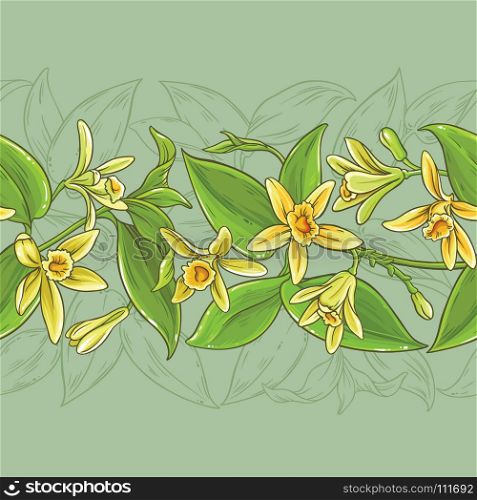 vanilla vector pattern. vanilla flowers vector pattern on color background