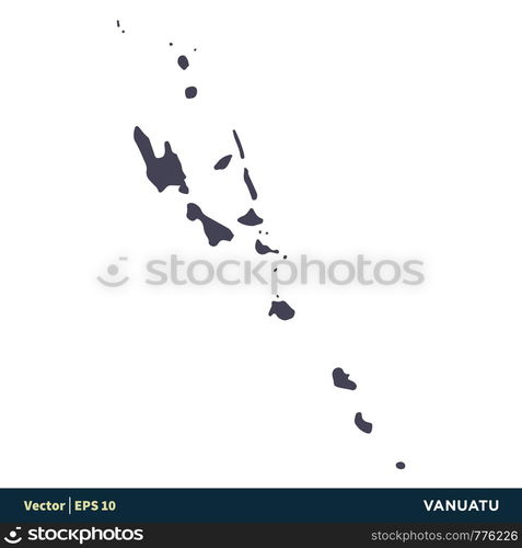 Vanuatu - Australia & Oceania Countries Map Icon Vector Logo Template Illustration Design. Vector EPS 10.