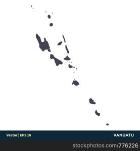 Vanuatu - Australia & Oceania Countries Map Icon Vector Logo Template Illustration Design. Vector EPS 10.