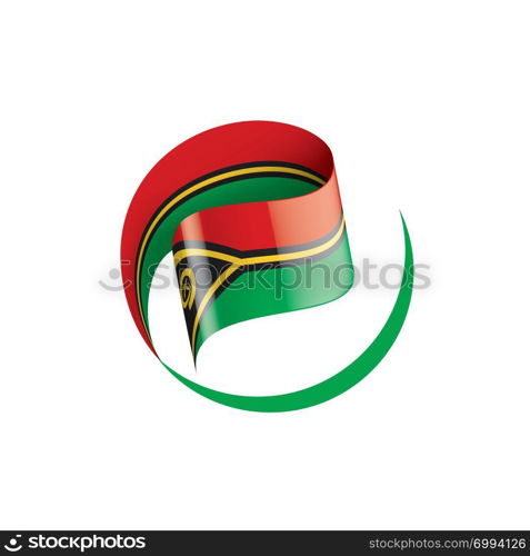 Vanuatu national flag, vector illustration on a white background. Vanuatu flag, vector illustration on a white background