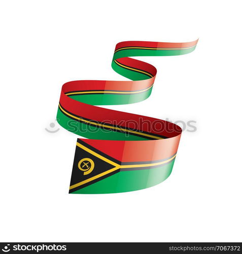 Vanuatu national flag, vector illustration on a white background. Vanuatu flag, vector illustration on a white background