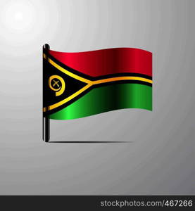 Vanuatu waving Shiny Flag design vector