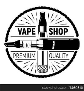 Vape shop logo. Simple illustration of vape shop vector logo for web design isolated on white background. Vape shop logo, simple style