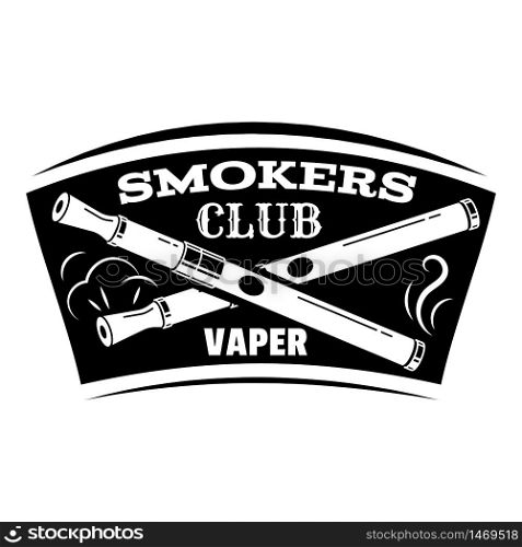 Vape smokers club logo. Simple illustration of vape smokers club vector logo for web design isolated on white background. Vape smokers club logo, simple style