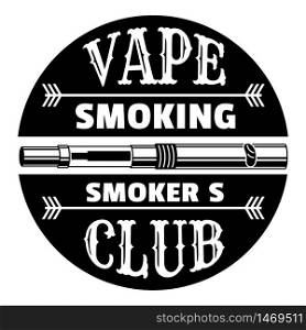 Vape smoking club logo. Simple illustration of vape smoking club vector logo for web design isolated on white background. Vape smoking club logo, simple style