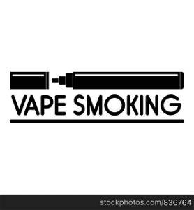 Vape smoking logo. Simple illustration of vape smoking vector logo for web design isolated on white background. Vape smoking logo, simple style