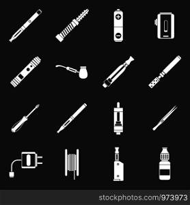 Vaping icons set vector white isolated on grey background . Vaping icons set grey vector