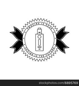 vaporizer electric cigarette vapor mod - badge label. vaporizer electric cigarette vapor mod - badge label vector