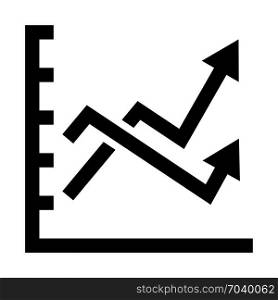 variable market chart, icon on isolated background