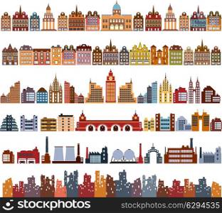 Variants of houses on a white background