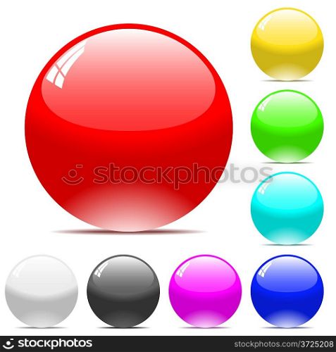 Varicolored vector balls isolated on white background.