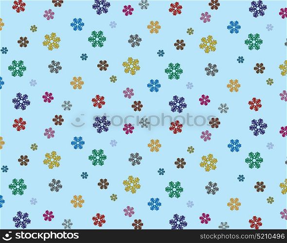Varicoloured snowflakes on turn blue background. Background from snowflake of the miscellaneous of the colour