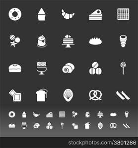 Variety bakery icons on gray background, stock vector
