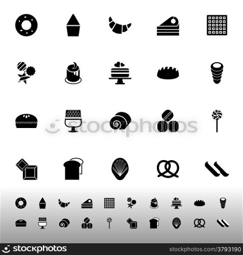 Variety bakery icons on white background, stock vector
