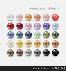 Variety color of spherical pearls for your decoration