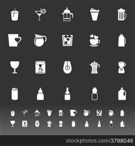 Variety drink icons on gray background, stock vector