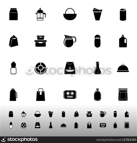 Variety food package icons on white background, stock vector