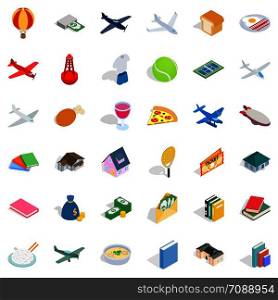 Variety icons set. Isometric style of 36 variety vector icons for web isolated on white background. Variety icons set, isometric style