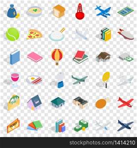 Variety icons set. Isometric style of 36 variety vector icons for web for any design. Variety icons set, isometric style