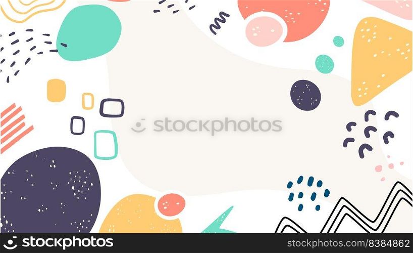 Variety of cute shapes abstract background