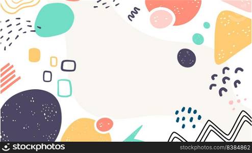 Variety of cute shapes abstract background