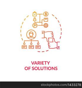 Variety of solutions concept icon. Creative thinking, problem solving idea thin line illustration. Finding different solution, self growth. Vector isolated outline RGB color drawing. Variety of solutions concept icon