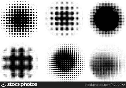 Various different circular halftone dot designs