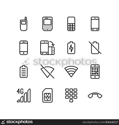 Various icons of smartphones - Technology concept
