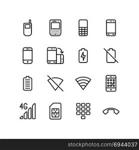 Various icons of smartphones - Technology concept