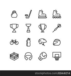 Various icons of sports and outdoor games