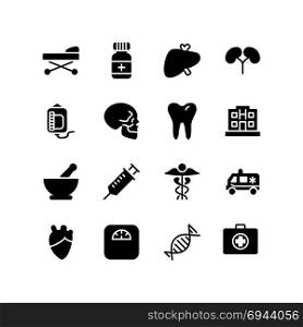 Various icons representing medical concept