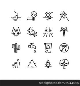 Various icons representing nature concept