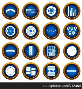 Various people icons blue circle set isolated on white for digital marketing. Various people icons blue circle set