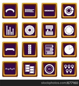 Various people icons set in purple color isolated vector illustration for web and any design. Various people icons set purple