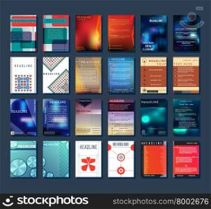 Various simple design covers brochure or flyer template. Set of flyer brochure templates. Cover brochures layout. Vector illustration.. Brochure design template