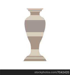 Vase decorative flower illustration pottery design decoration background. Isolated art icon pot ceramic floral