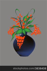 vase flowers illustration viburnum
