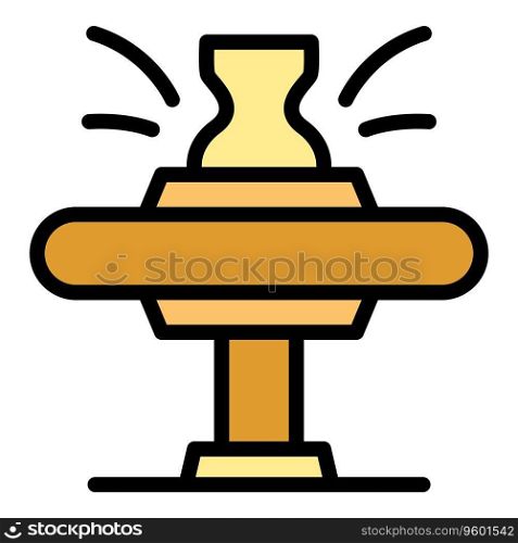 Vase pottery icon outline vector. Workshop class. Making education color flat. Vase pottery icon vector flat