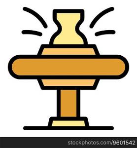 Vase pottery icon outline vector. Workshop class. Making education color flat. Vase pottery icon vector flat